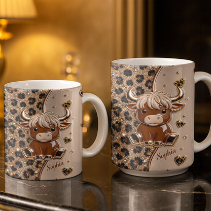Personalized Cute Highland Cow Coffee Mug