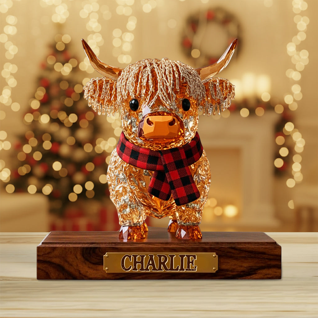 Personalized Cute Highland Cow Custom Shaped Acrylic Plaque