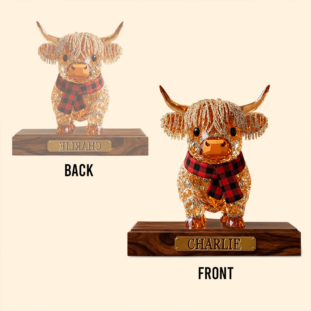 Personalized Cute Highland Cow Custom Shaped Acrylic Plaque
