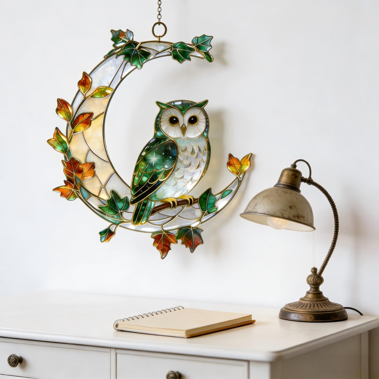 Nature Owl Moon Window Hanging Acrylic Suncatcher