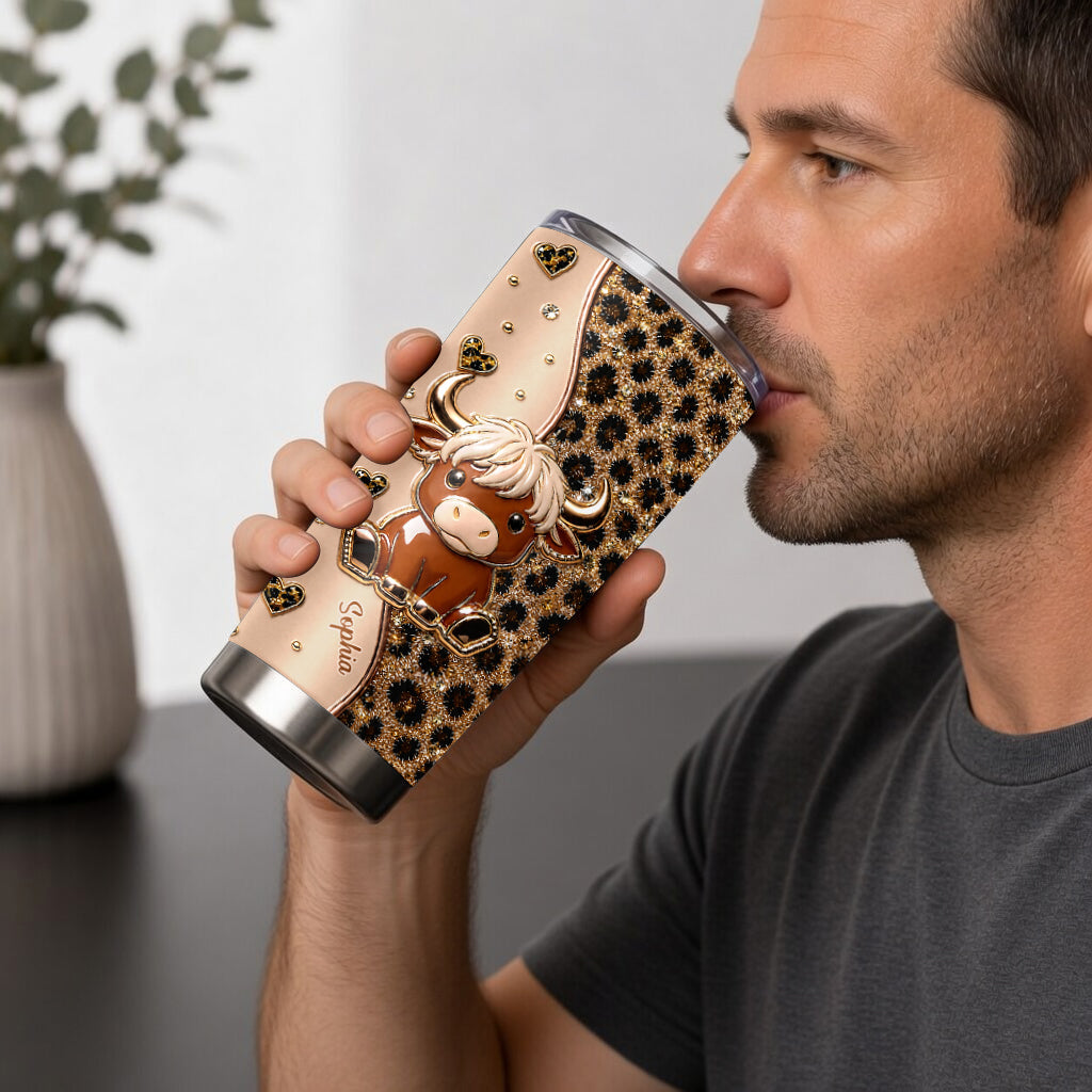 Personalized Cute Highland Cow Tumbler