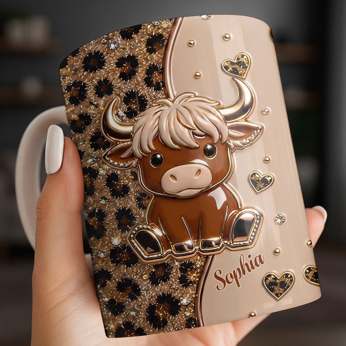 Personalized Cute Highland Cow Coffee Mug