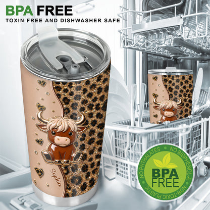 Personalized Cute Highland Cow Tumbler