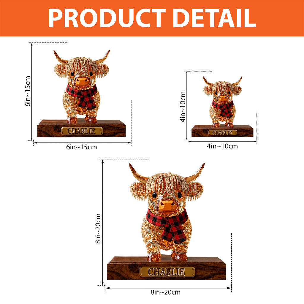 Personalized Cute Highland Cow Custom Shaped Acrylic Plaque