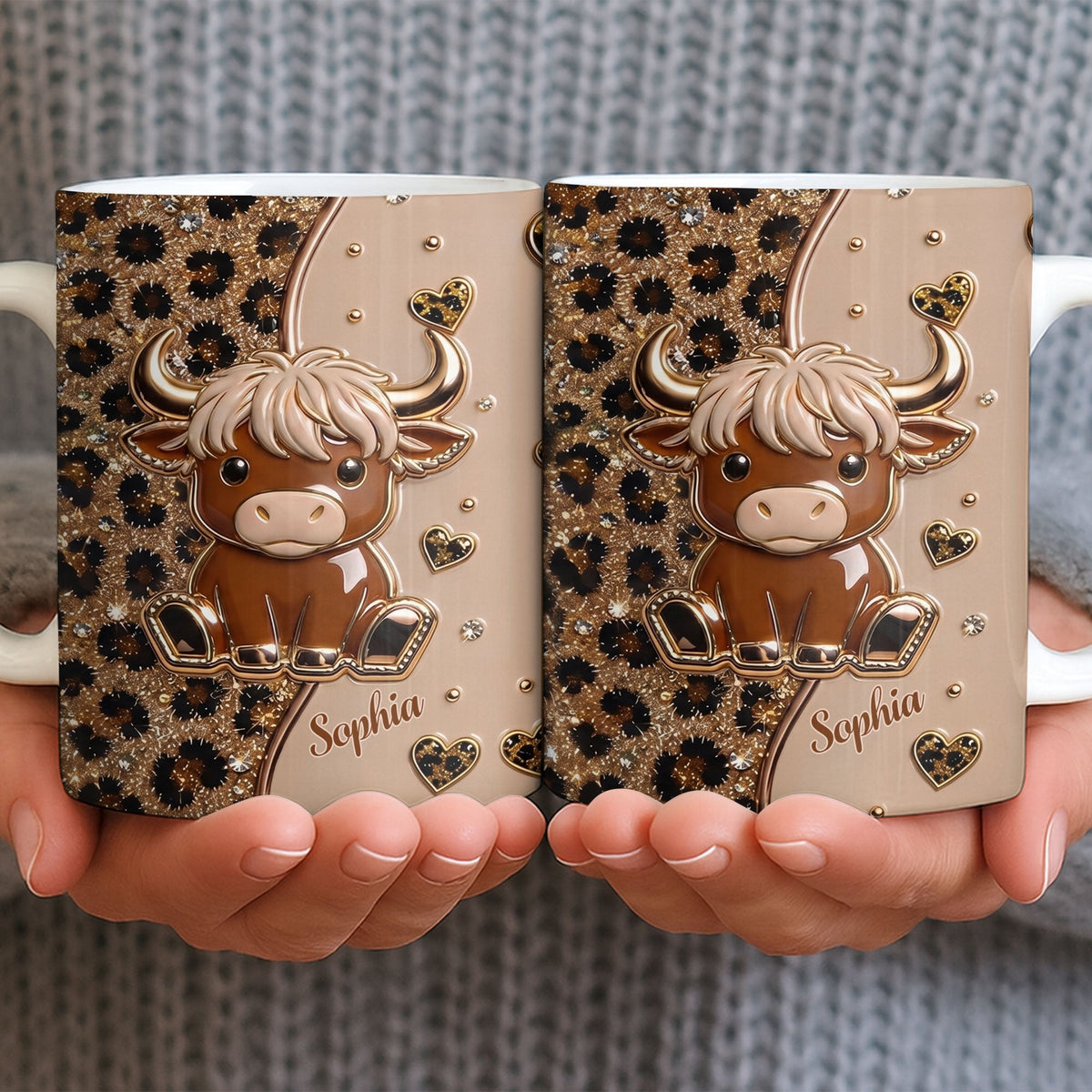 Personalized Cute Highland Cow Coffee Mug