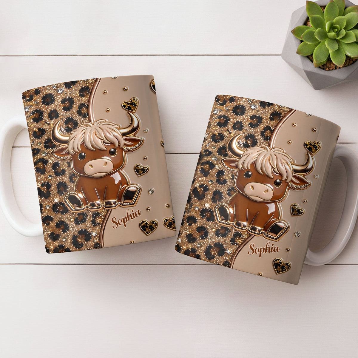 Personalized Cute Highland Cow Coffee Mug