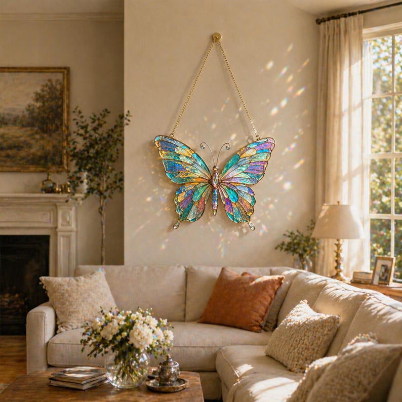 Iridescent Butterfly - Butterfly Window Hanging Suncatcher Acrylic