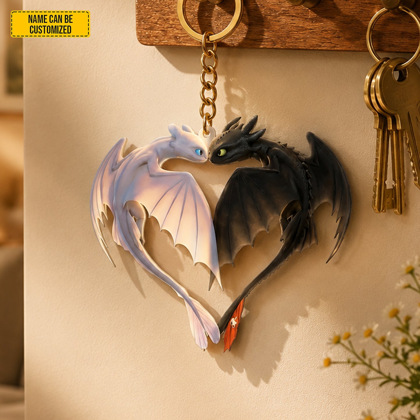 Personalized Dragon Couple Acrylic Keychain