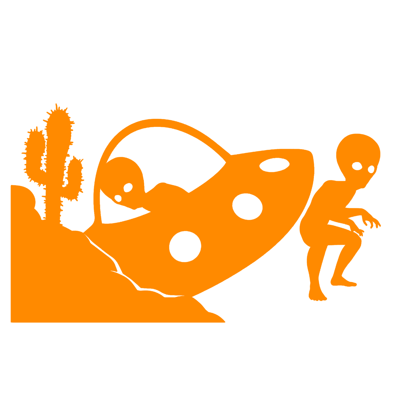 UFO & Alien Visitor Sticker
