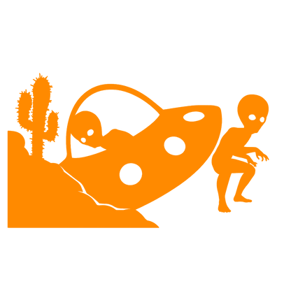 UFO & Alien Visitor Sticker