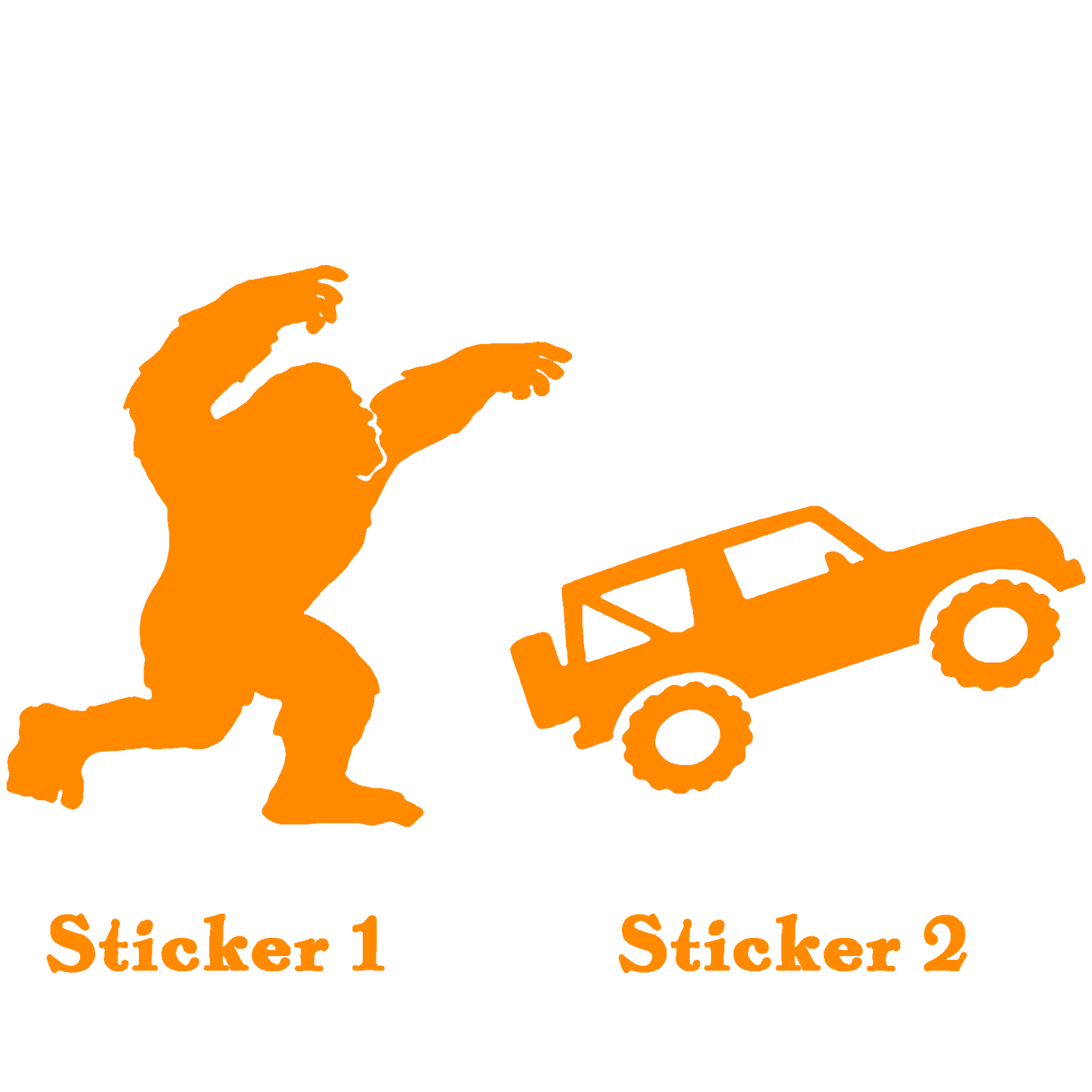 Set 2 Bigfoot Sticker, Bigfoot Toss – Off-Road Vinyl Sticker