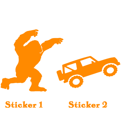 Set 2 Bigfoot Sticker, Bigfoot Toss – Off-Road Vinyl Sticker