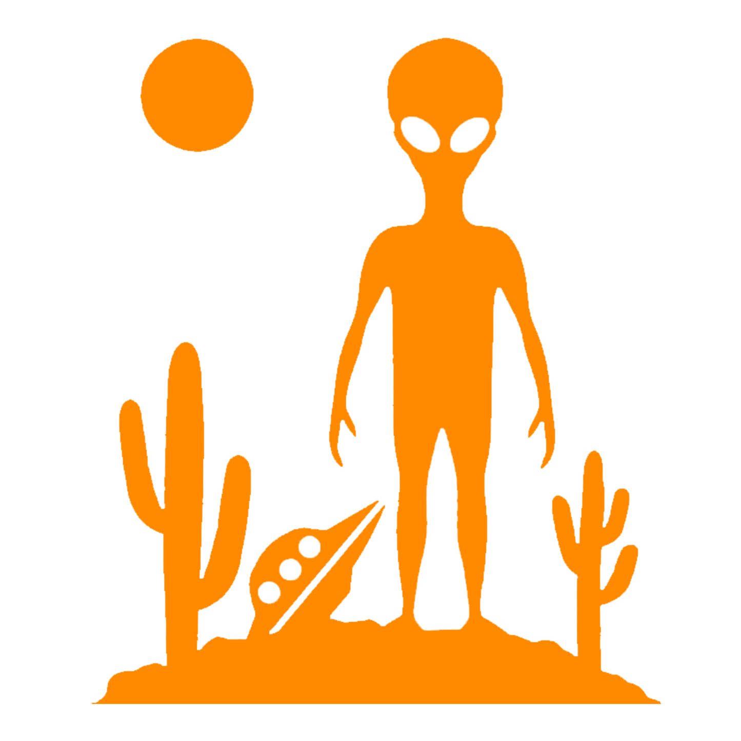 UFO & Alien Desert Landing Sticker