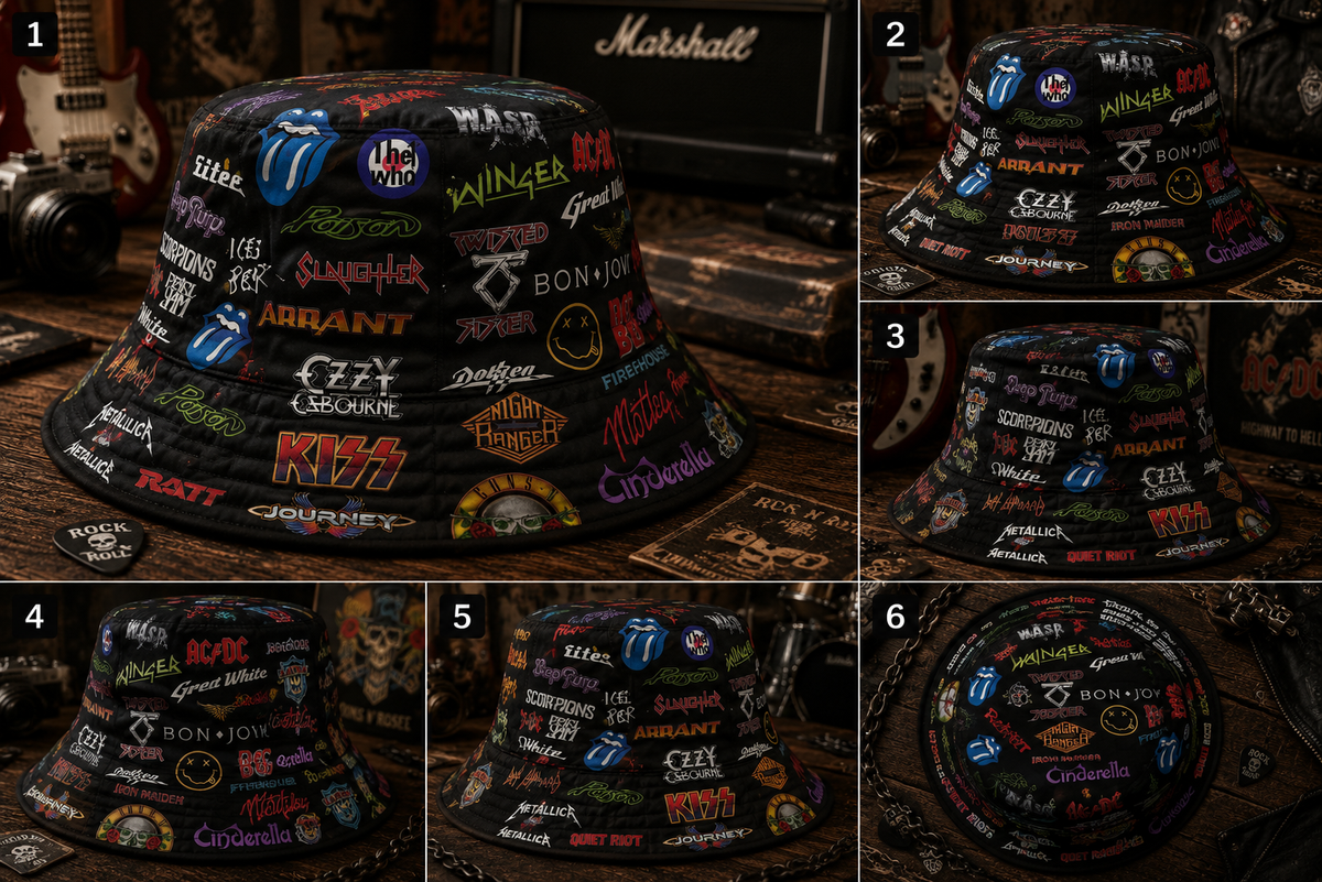 Classic Rock All Over Bucket Hat Version 2