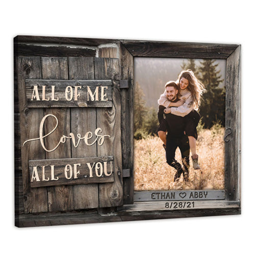 All Of Me Canvas Print Personalized Gift For Couples