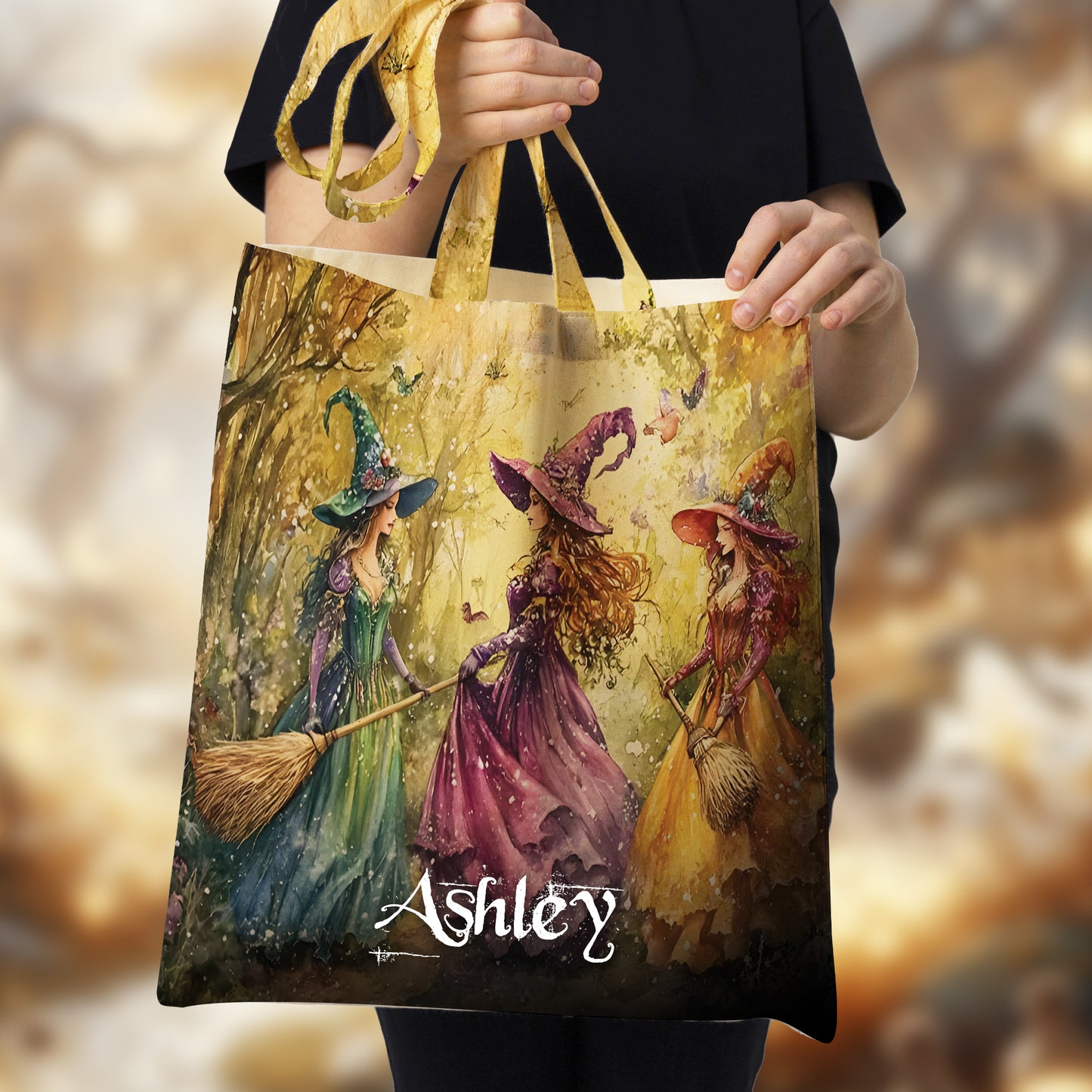 Witches In Forest - Personalized Witch Tote Bag