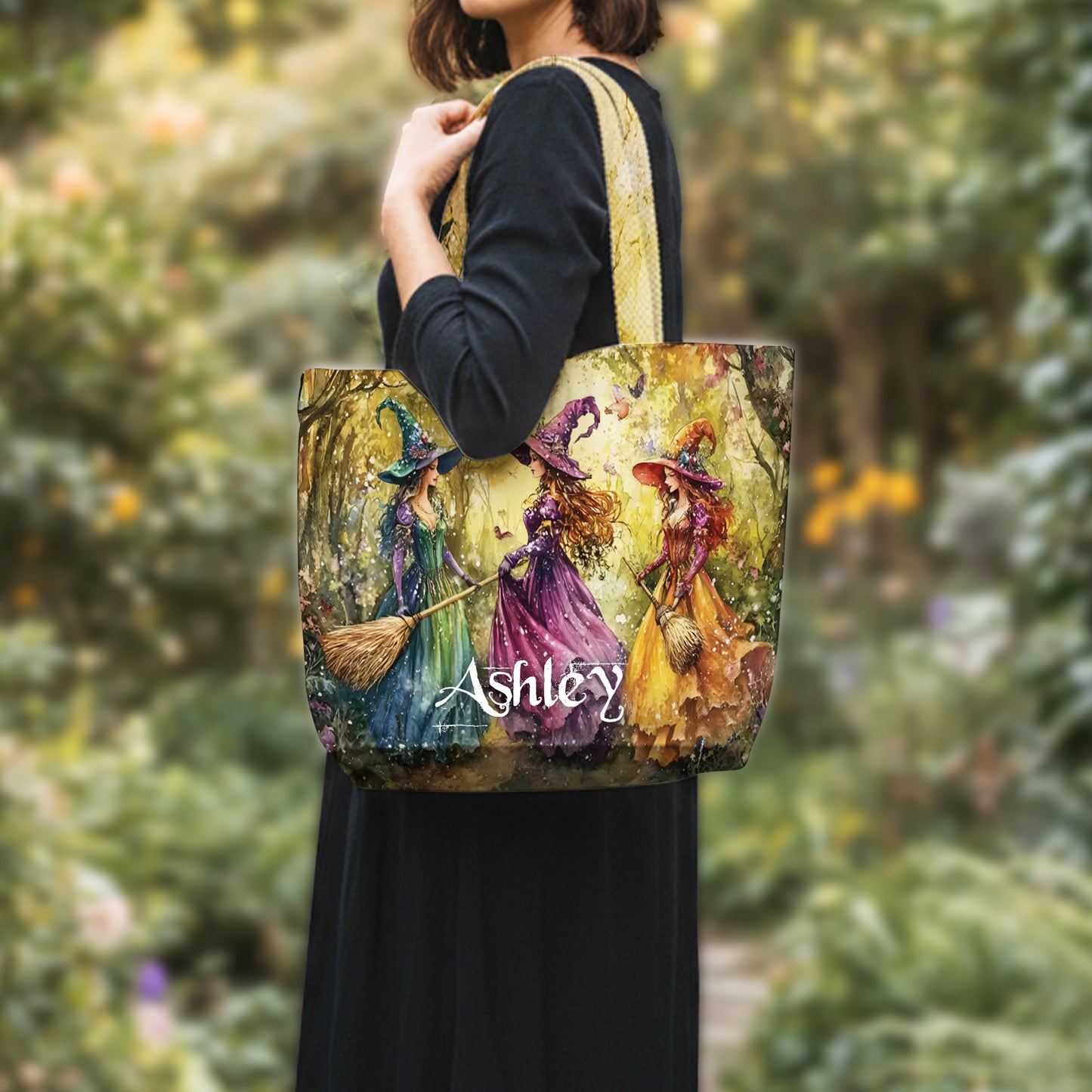 Witches In Forest - Personalized Witch Tote Bag