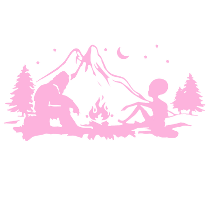 Alien & Bigfoot Campfire Sticker