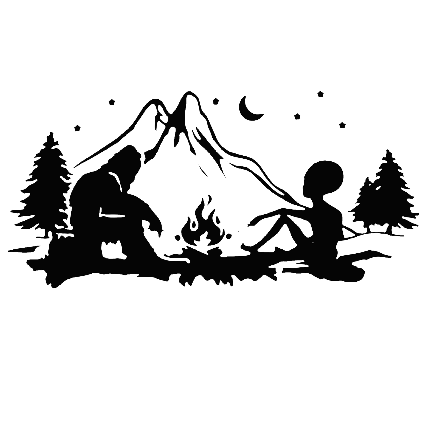 Alien & Bigfoot Campfire Sticker