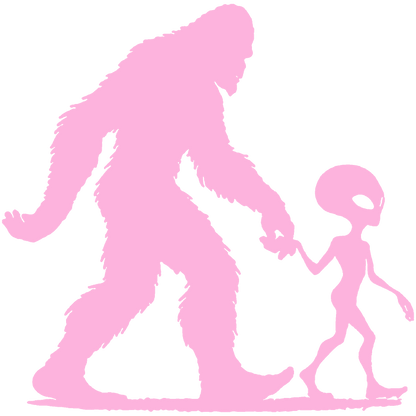 Bigfoot and Alien Sticker