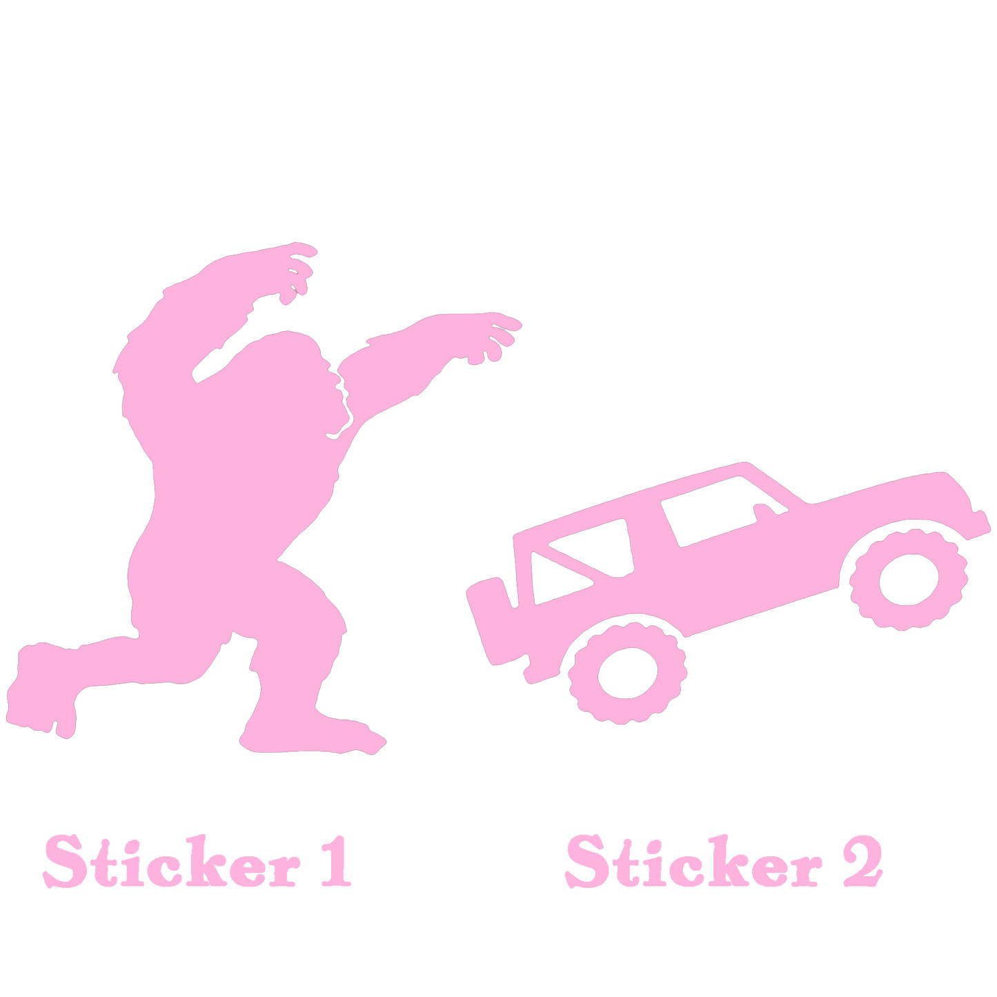 Set 2 Bigfoot Sticker, Bigfoot Toss – Off-Road Vinyl Sticker