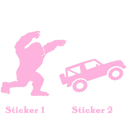 Set 2 Bigfoot Sticker, Bigfoot Toss – Off-Road Vinyl Sticker