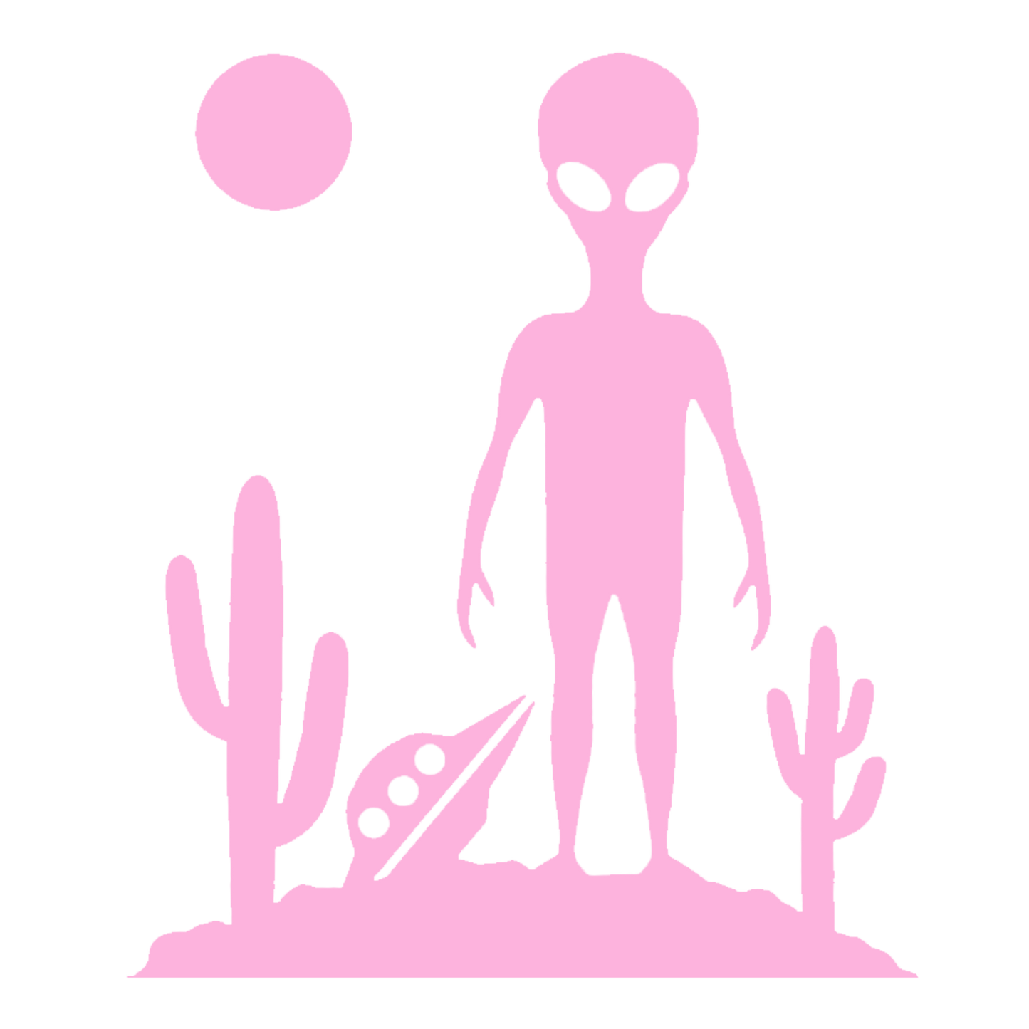 UFO & Alien Desert Landing Sticker