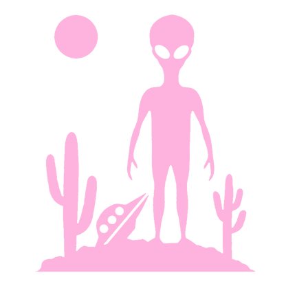 UFO & Alien Desert Landing Sticker