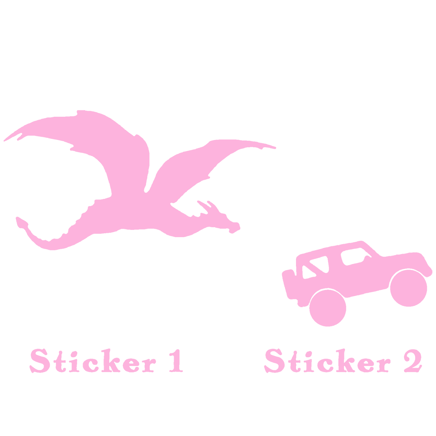 Set of 2 - Dragon vs Car Sticker