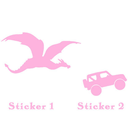 Set of 2 - Dragon vs Car Sticker