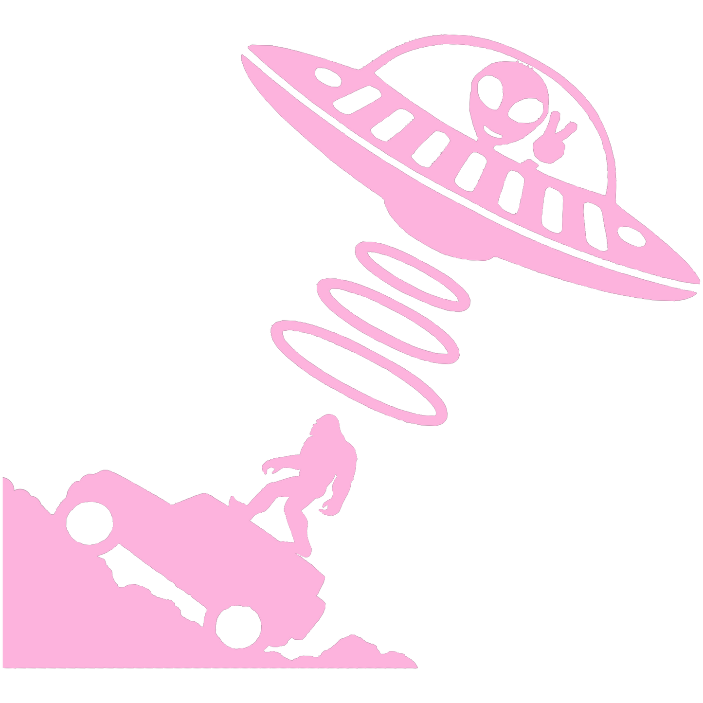 Bigfoot And Alien Sticker