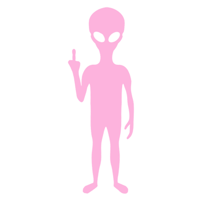Alien Middle Finger Sticker