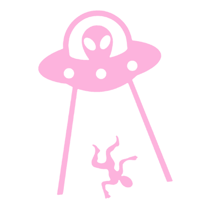 UFO & Alien Beam Up Sticker