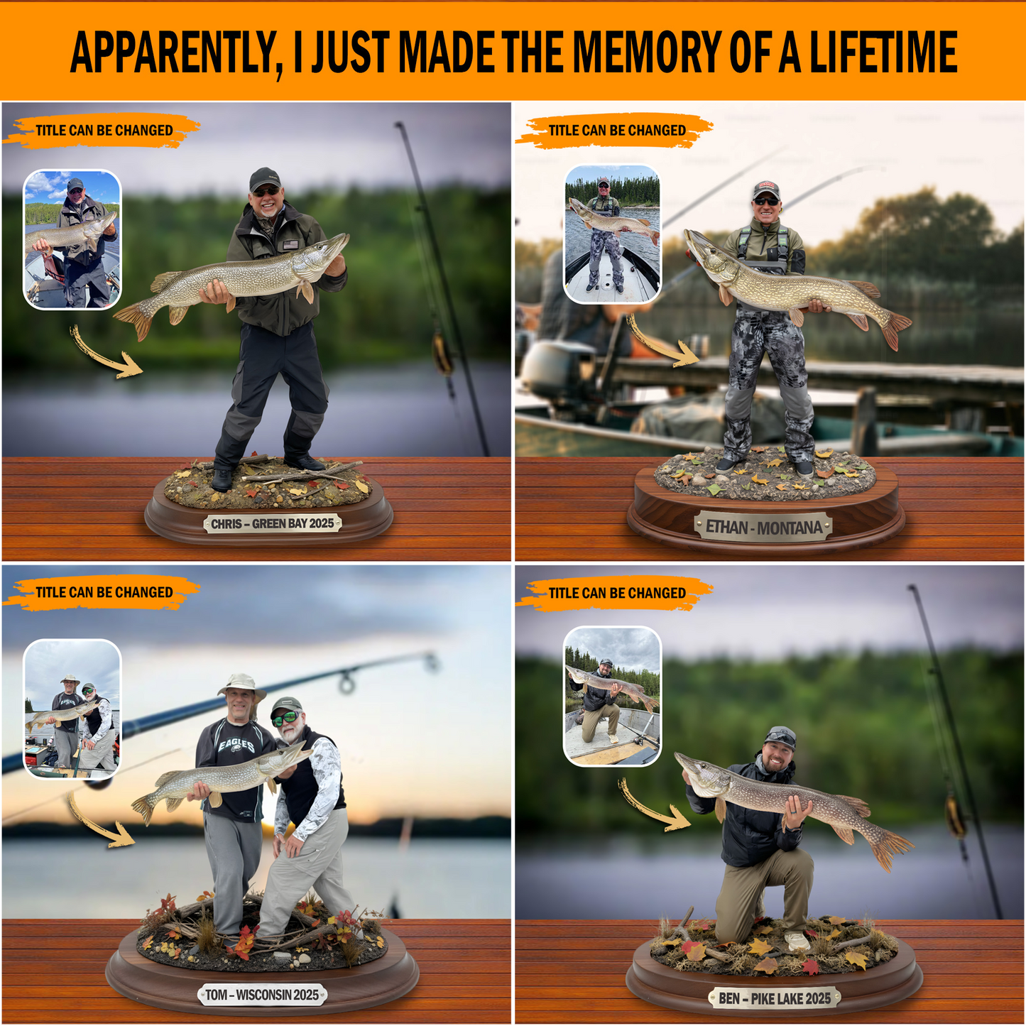 Trophy Fishing Moments – Personalized Photo Acrylic Plaque