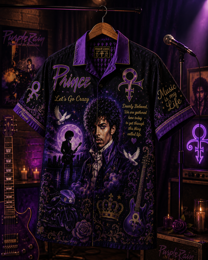 Purple Rain Hawaiian Shirt - Prince Shirt Vintage Music Fan Gift