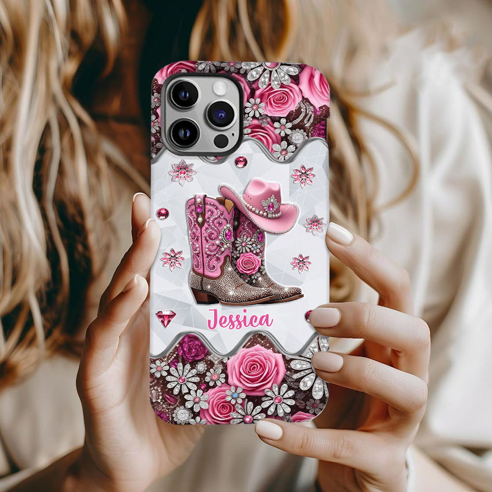 Cowgirl Boots - Personalized Cowgirl Full Print Phone Case