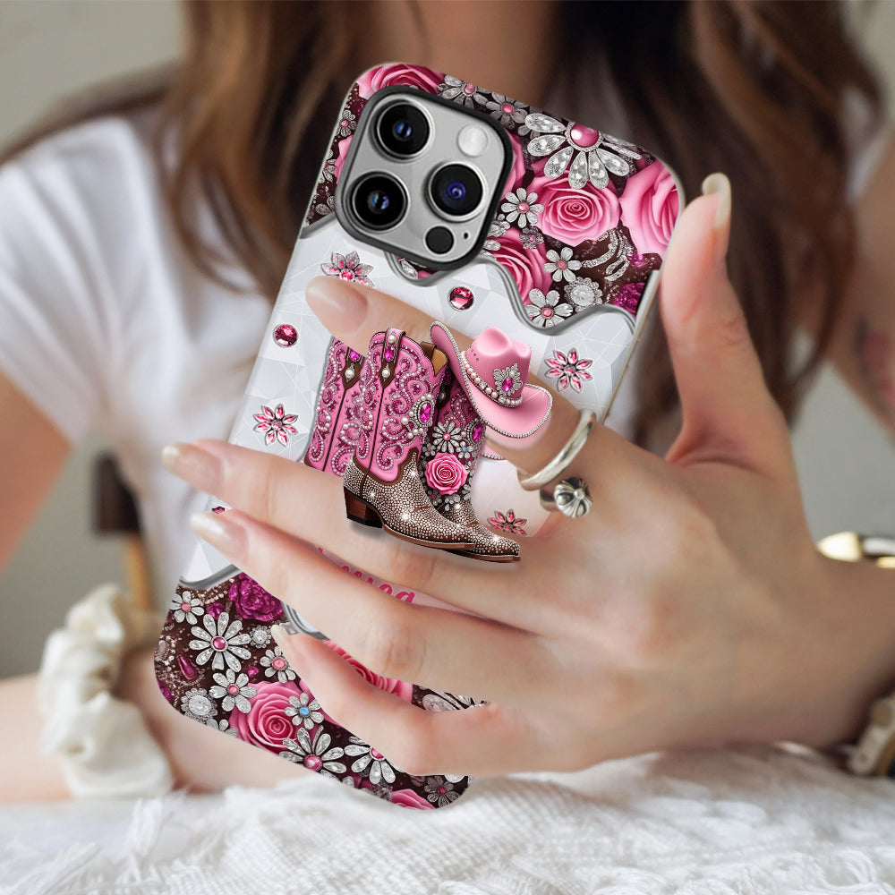 Cowgirl Boots - Personalized Cowgirl Full Print Phone Case