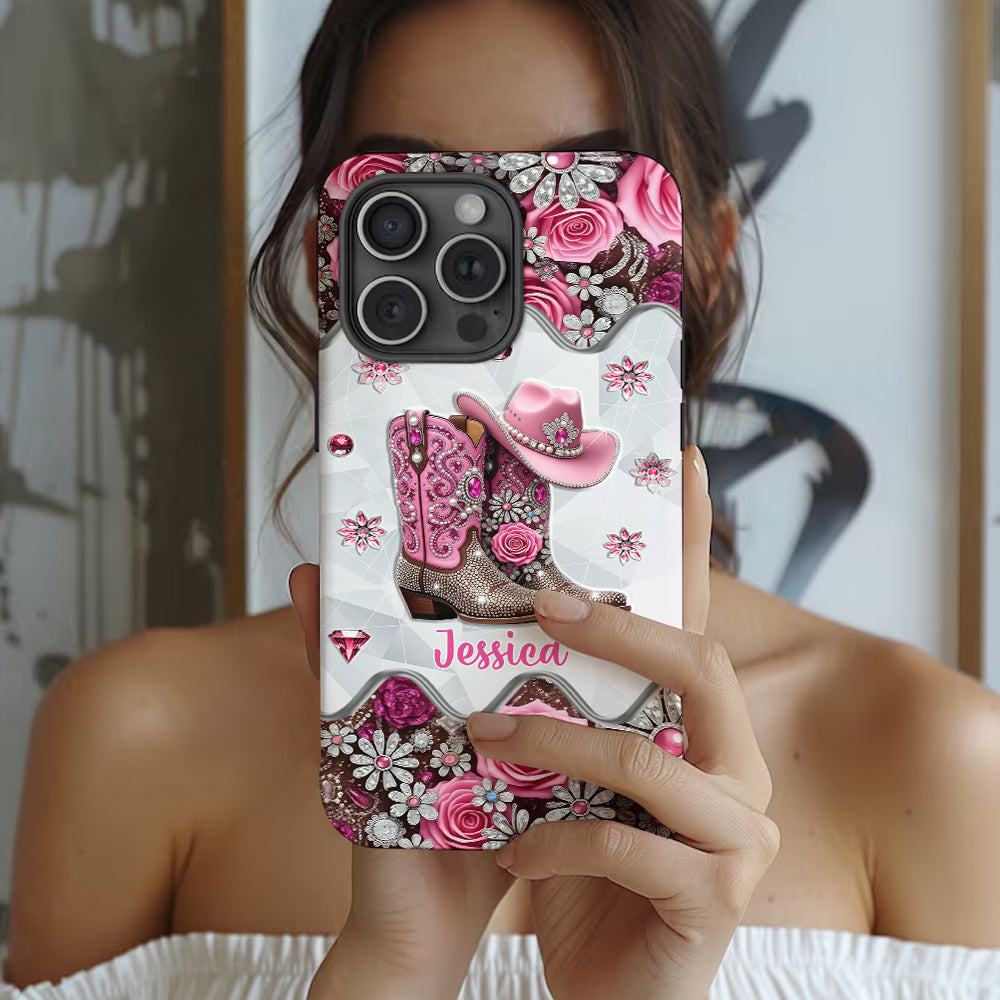 Cowgirl Boots - Personalized Cowgirl Full Print Phone Case