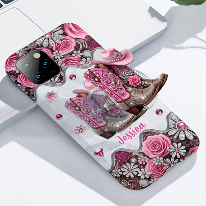 Cowgirl Boots - Personalized Cowgirl Full Print Phone Case