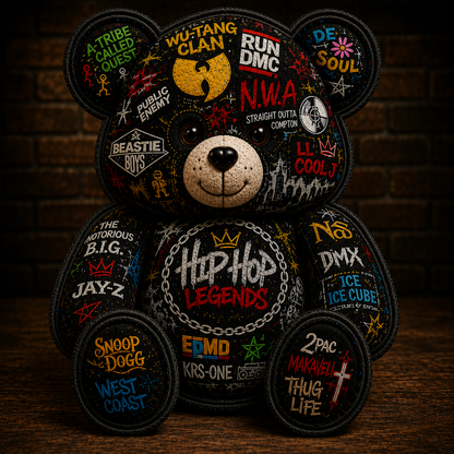 Hip Hop Legends Bear Custom Shaped Pillow – Old School Rap Gift for Hip Hop Music Lovers