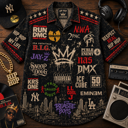 Hip Hop Legends Hawaiian Shirt - Vintage Music Fan Gift