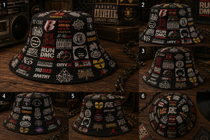 Classic Golden 80’s & 90’s Hip Hop All Over  Bucket Hat Version 5