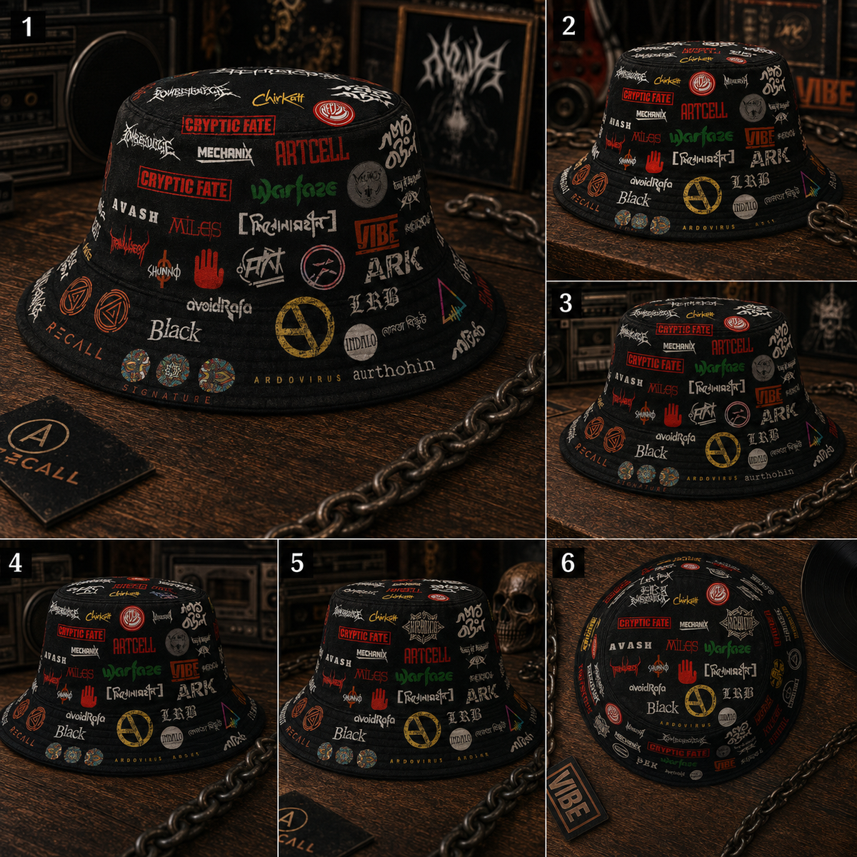 Classic Golden 80’s & 90’s Hip Hop All Over  Bucket Hat Version 6