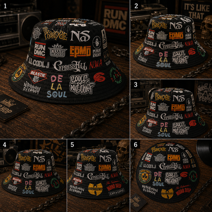 Classic Golden 80’s & 90’s Hip Hop All Over  Bucket Hat Version 4