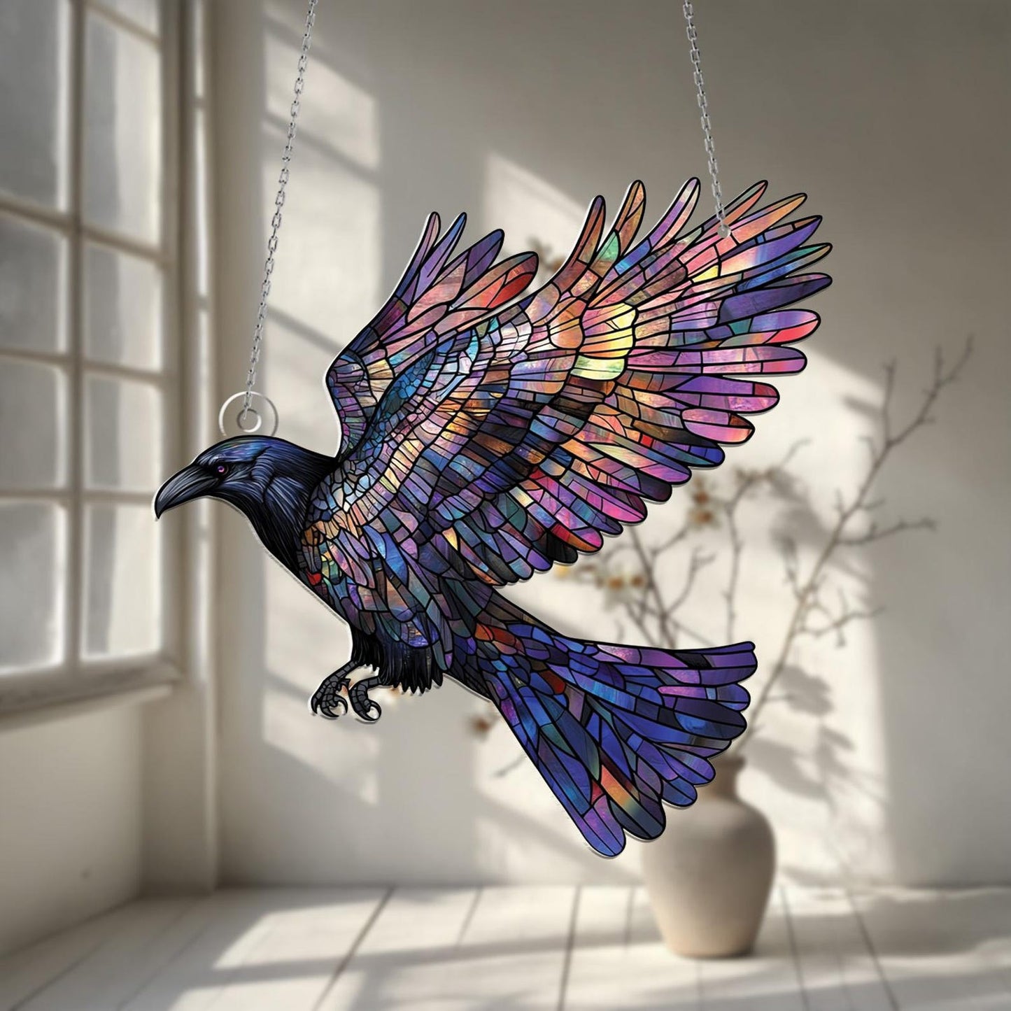 Raven Crow Color Acrylic Window Hanging