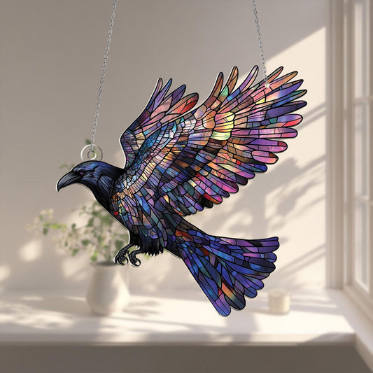 Raven Crow Color Acrylic Window Hanging