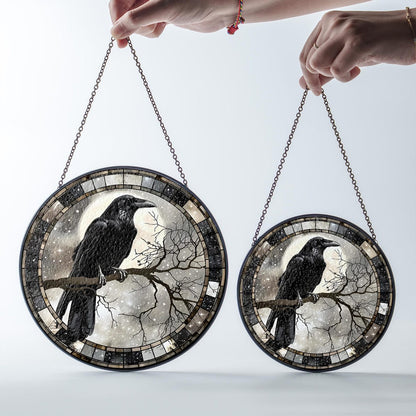 Gothic Raven  Stained Glass Suncatcher