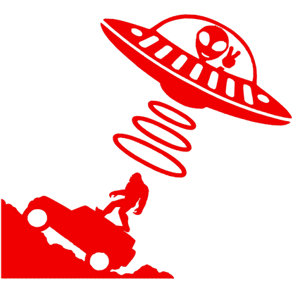 Bigfoot And Alien Sticker