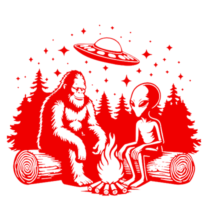 UFO, Bigfoot & Alien Campfire Sticker