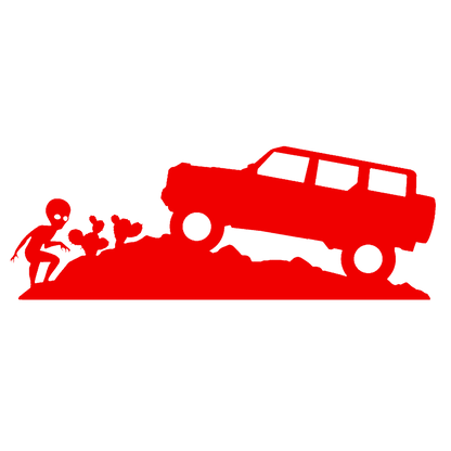 UFO & Alien Desert Encounter Sticker